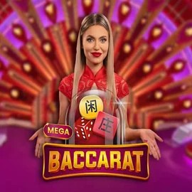 Mega Baccarat logo by Pragmatic Play at Oscar Spin Casino